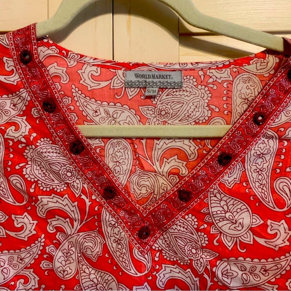 Pink world market tunic
